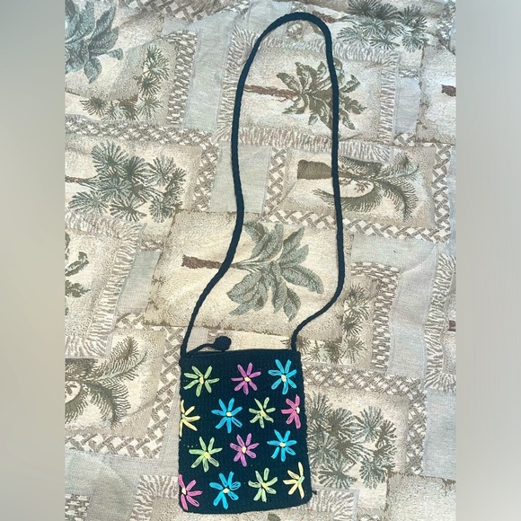 Vintage Handbags - Vintage Crossbody crotchet bag woven bag floral bag y2k bag travel bag